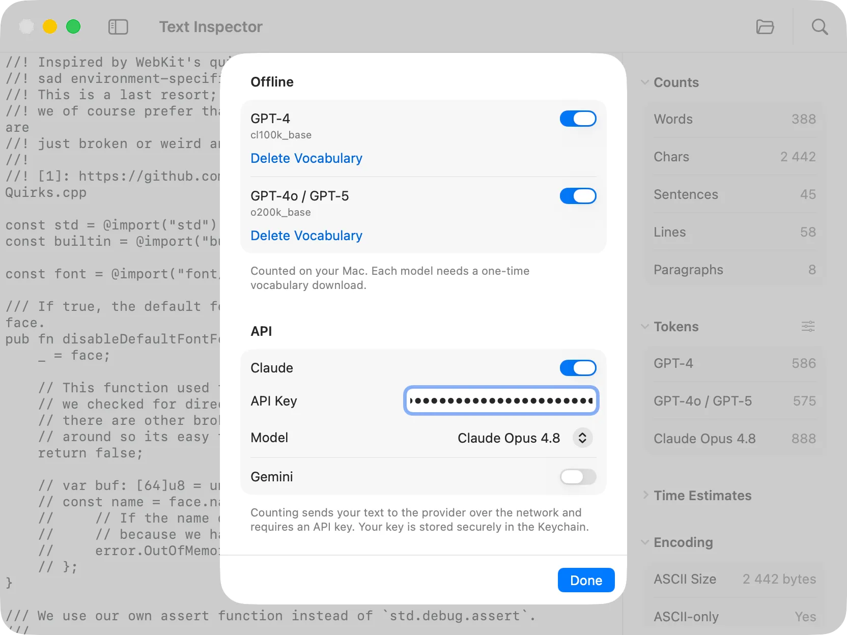 Text Inspector