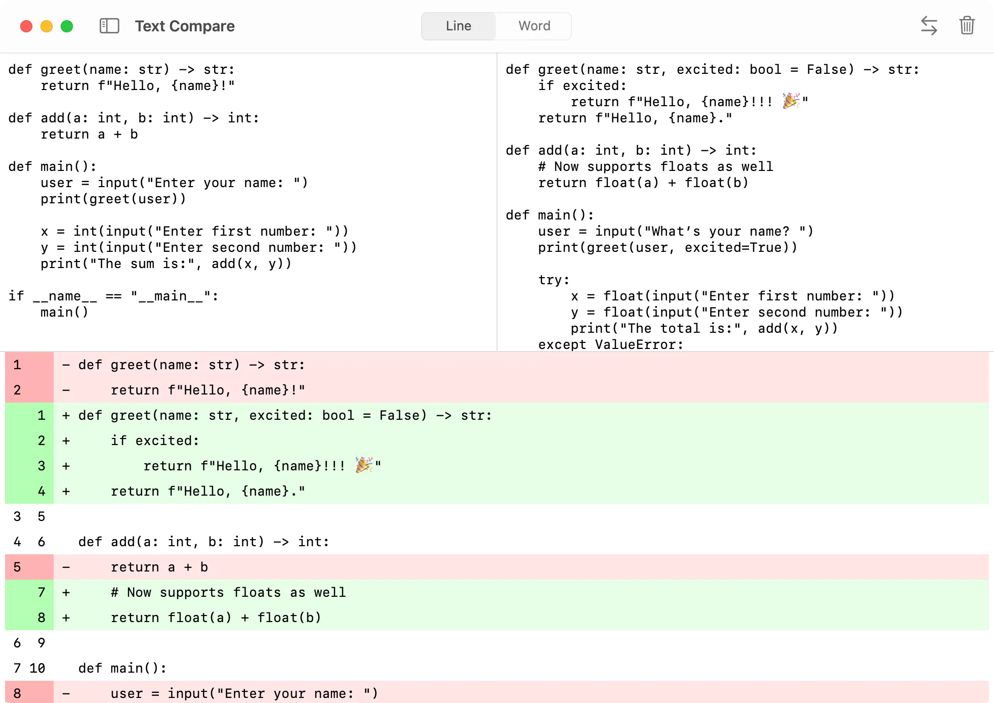 DevKnife Text Compare Lines